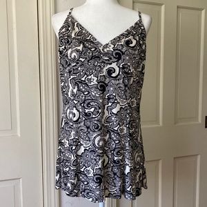 Black and White FlaredTank Top